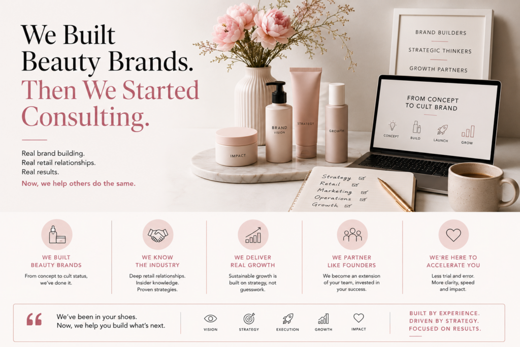 Beauty consulting expertise helping beauty brands grow through retail strategy, market expansion and brand development