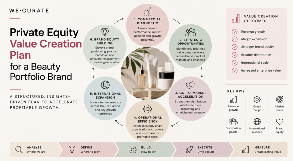 Private equity value creation plan for a beauty portfolio brand